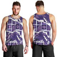 Hawaii Japanese Culture Purple Men Tank Top Spring Cranes Aloha Pattern