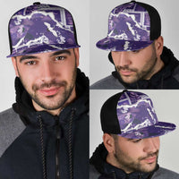 Hawaii Japanese Culture Purple Mesh Trucker Cap Spring Cranes Aloha Pattern