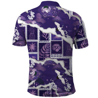 Hawaii Japanese Culture Purple Polo Shirt Spring Cranes Aloha Pattern
