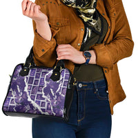 Hawaii Japanese Culture Purple Shoulder Handbag Spring Cranes Aloha Pattern
