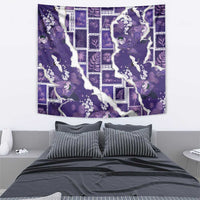 Hawaii Japanese Culture Purple Tapestry Spring Cranes Aloha Pattern