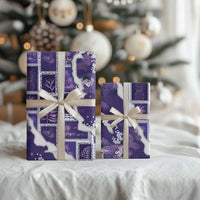 Hawaii Japanese Culture Purple Wrapping Paper Spring Cranes Aloha Pattern