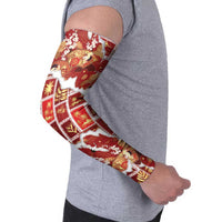Hawaii Japanese Culture Red Arm Sleeves Spring Cranes Aloha Pattern