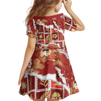 Hawaii Japanese Culture Red Family Matching Short Sleeve Bodycon Dress and Hawaiian Shirt Spring Cranes Aloha Pattern LT01 - Polynesian Pride