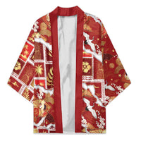 Hawaii Japanese Culture Red Kimono Spring Cranes Aloha Pattern