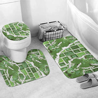 Hawaii Japanese Culture Sage Green Bathroom Set Spring Cranes Aloha Pattern