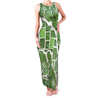Hawaii Japanese Culture Sage Green Family Matching Tank Maxi Dress and Hawaiian Shirt Spring Cranes Aloha Pattern LT01 Mom's Dress Sage - Polynesian Pride