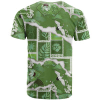 Hawaii Japanese Culture Sage Green T Shirt Spring Cranes Aloha Pattern