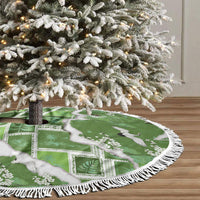 Hawaii Japanese Culture Sage Green Tree Skirt Spring Cranes Aloha Pattern LT01 - Polynesian Pride