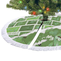 Hawaii Japanese Culture Sage Green Tree Skirt Spring Cranes Aloha Pattern LT01 - Polynesian Pride