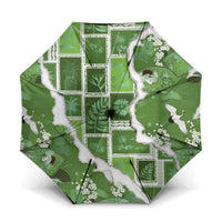 Hawaii Japanese Culture Sage Green Umbrella Spring Cranes Aloha Pattern