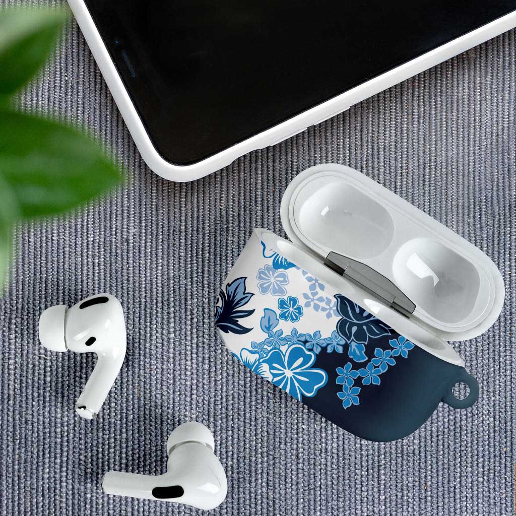 Blue Hibiscus Plumeria Floral AirPods Case - Polynesian Pride