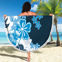 Blue Hibiscus Plumeria Floral Beach Blanket - Polynesian Pride
