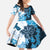Blue Hibiscus Plumeria Floral Family Matching Short Sleeve Bodycon Dress and Hawaiian Shirt - Polynesian Pride