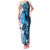 Blue Hibiscus Plumeria Floral Family Matching Tank Maxi Dress and Hawaiian Shirt - Polynesian Pride