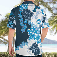 Blue Hibiscus Plumeria Floral Hawaiian Shirt - Polynesian Pride
