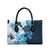 Blue Hibiscus Plumeria Floral Leather Bag - Polynesian Pride