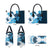Blue Hibiscus Plumeria Floral Leather Bag - Polynesian Pride