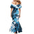 Blue Hibiscus Plumeria Floral Mermaid Dress - Polynesian Pride