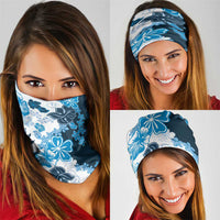 Blue Hibiscus Plumeria Floral Neck Gaiter LT01