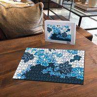 Blue Hibiscus Plumeria Floral Puzzle LT01