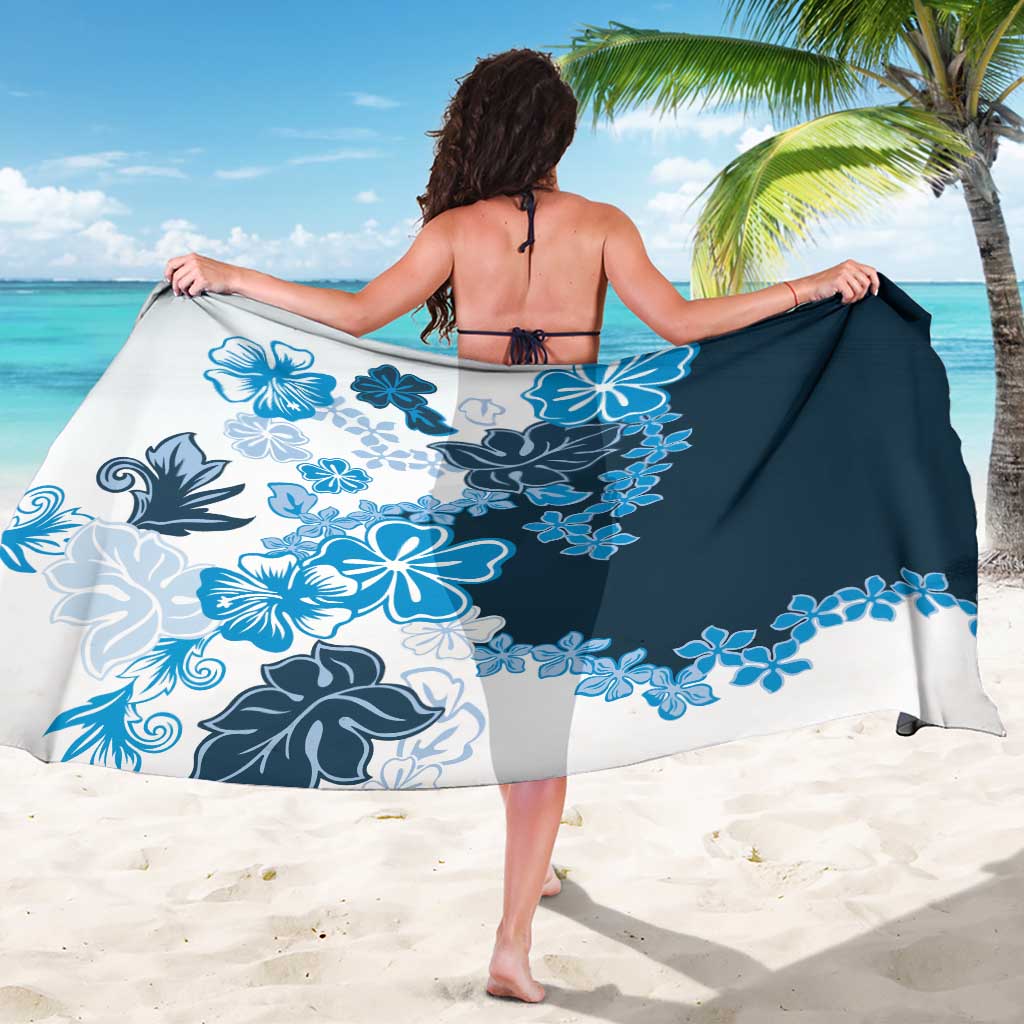 Blue Hibiscus Plumeria Floral Sarong - Polynesian Pride