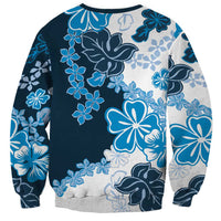 Blue Hibiscus Plumeria Floral Sweatshirt - Polynesian Pride