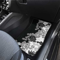 Gray Scale Hibiscus Plumeria Floral Car Mats - Polynesian Pride
