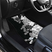 Gray Scale Hibiscus Plumeria Floral Car Mats - Polynesian Pride