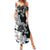 Gray Scale Hibiscus Plumeria Floral Family Matching Summer Maxi Dress and Hawaiian Shirt - Polynesian Pride