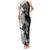 Gray Scale Hibiscus Plumeria Floral Family Matching Tank Maxi Dress and Hawaiian Shirt - Polynesian Pride