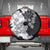 Gray Scale Hibiscus Plumeria Floral Spare Tire Cover - Polynesian Pride
