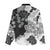 Gray Scale Hibiscus Plumeria Floral Women Casual Shirt - Polynesian Pride