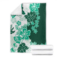 Green Hibiscus Plumeria Floral Blanket - Polynesian Pride