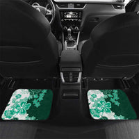 Green Hibiscus Plumeria Floral Car Mats - Polynesian Pride