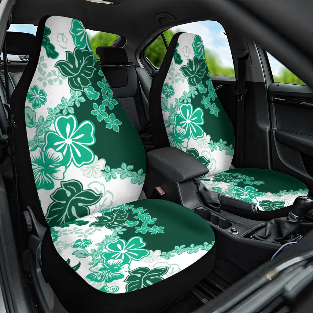 Green Hibiscus Plumeria Floral Car Seat Cover - Polynesian Pride