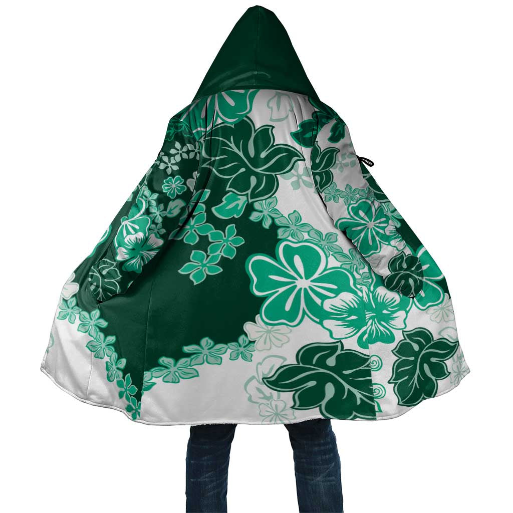 Green Hibiscus Plumeria Floral Cloak - Polynesian Pride