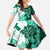 Green Hibiscus Plumeria Floral Family Matching Short Sleeve Bodycon Dress and Hawaiian Shirt - Polynesian Pride