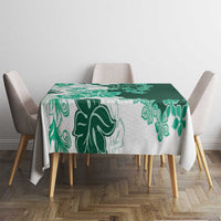 Green Hibiscus Plumeria Floral Tablecloth - Polynesian Pride
