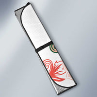 Green Orange Hibiscus Plumeria Floral Auto Sun Shade - Polynesian Pride