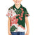 Green Orange Hibiscus Plumeria Floral Family Matching Long Sleeve Bodycon Dress and Hawaiian Shirt - Polynesian Pride