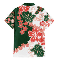 Green Orange Hibiscus Plumeria Floral Family Matching Mermaid Dress and Hawaiian Shirt LT01 - Polynesian Pride