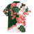 Green Orange Hibiscus Plumeria Floral Family Matching Short Sleeve Bodycon Dress and Hawaiian Shirt - Polynesian Pride