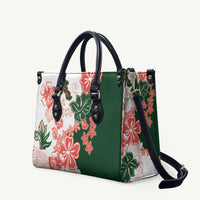 Green Orange Hibiscus Plumeria Floral Leather Bag - Polynesian Pride