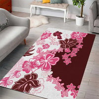 Pink Hibiscus Plumeria Floral Area Rug - Polynesian Pride