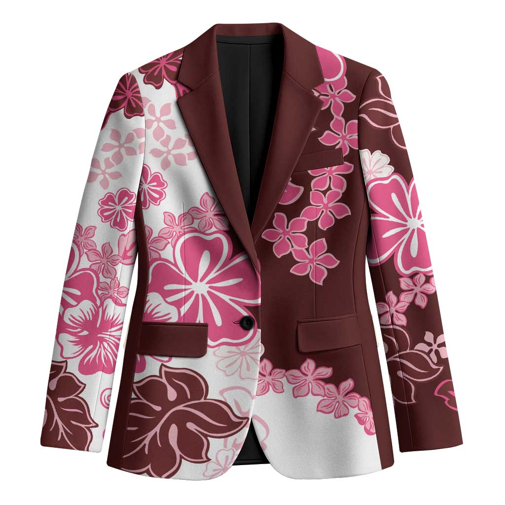 Pink Hibiscus Plumeria Floral Blazer - Polynesian Pride