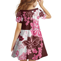 Pink Hibiscus Plumeria Floral Family Matching Long Sleeve Bodycon Dress and Hawaiian Shirt LT01 - Polynesian Pride