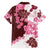 Pink Hibiscus Plumeria Floral Family Matching Long Sleeve Bodycon Dress and Hawaiian Shirt - Polynesian Pride
