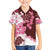Pink Hibiscus Plumeria Floral Family Matching Long Sleeve Bodycon Dress and Hawaiian Shirt - Polynesian Pride