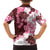 Pink Hibiscus Plumeria Floral Family Matching Short Sleeve Bodycon Dress and Hawaiian Shirt - Polynesian Pride